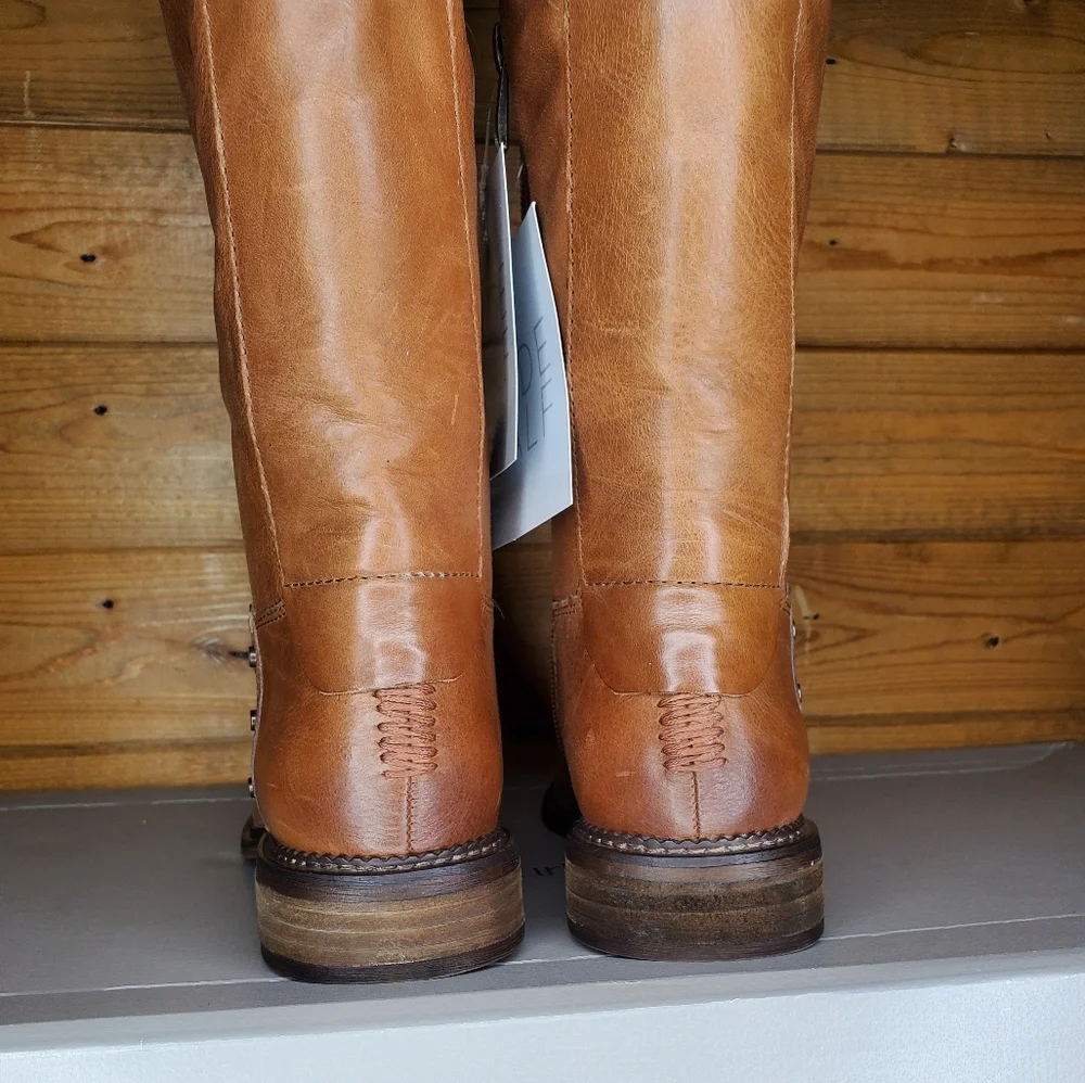 ❤ NWBOX FRANCO SARTO L-HALEEN WC, COGNAC LE Over the knee leather Size 7M